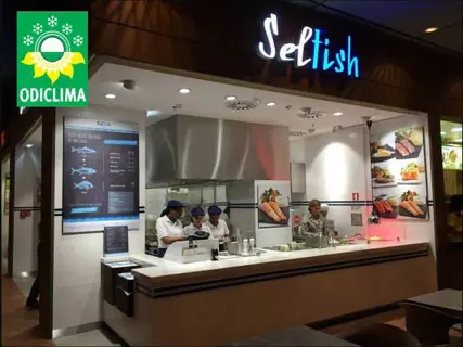 Instalação da Odiclima: ventilação restaurante amoreiras